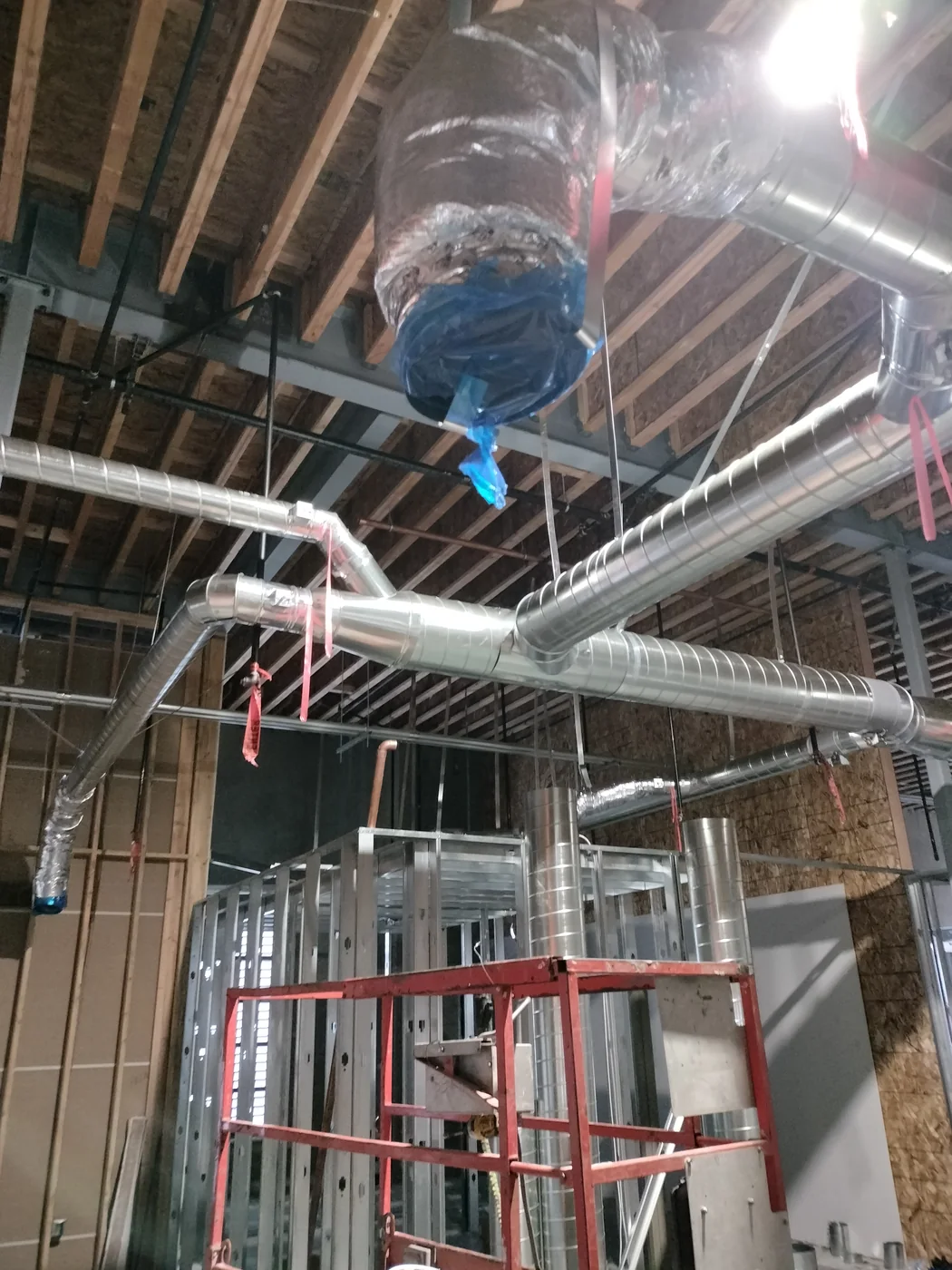 Flex duct overhead